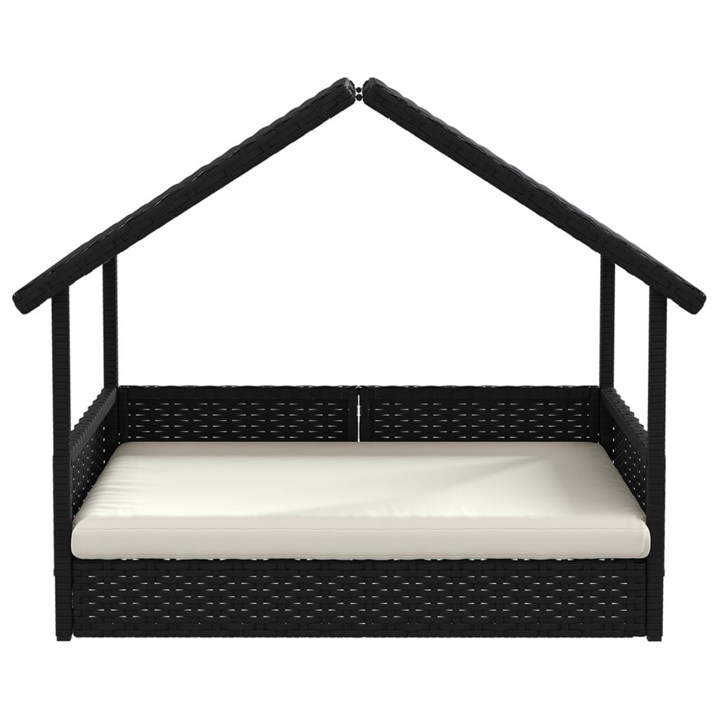 vidaXL Caseta para Perros con Coj&iacute;n Casa para Animales Perrera Rat&aacute;n Sint&eacute;tico, , large Imagen numero 4