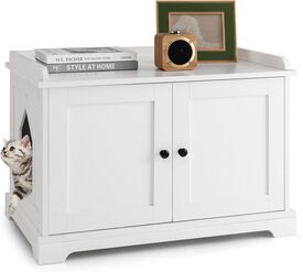 COSTWAY Arenero con Tablero Rascador para Gatos