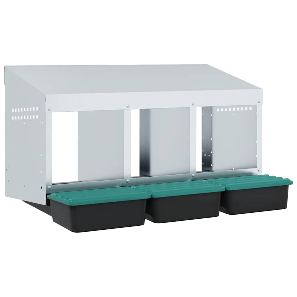 vidaXL Nido para gallinas de acero galvanizado para montar en la pared thumbnail