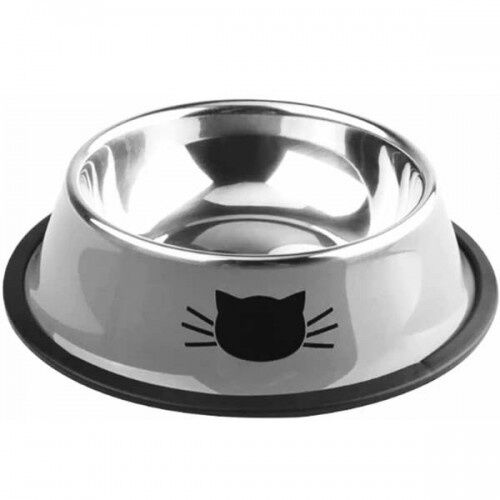 Edipets Comedero Gris de Acero inoxidable para gatos, , large Imagen numero 1