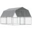 vidaXL Jaulas perros con techo puerta 2 uds acero galvanizado plateado, , large indicador imagen numero 6