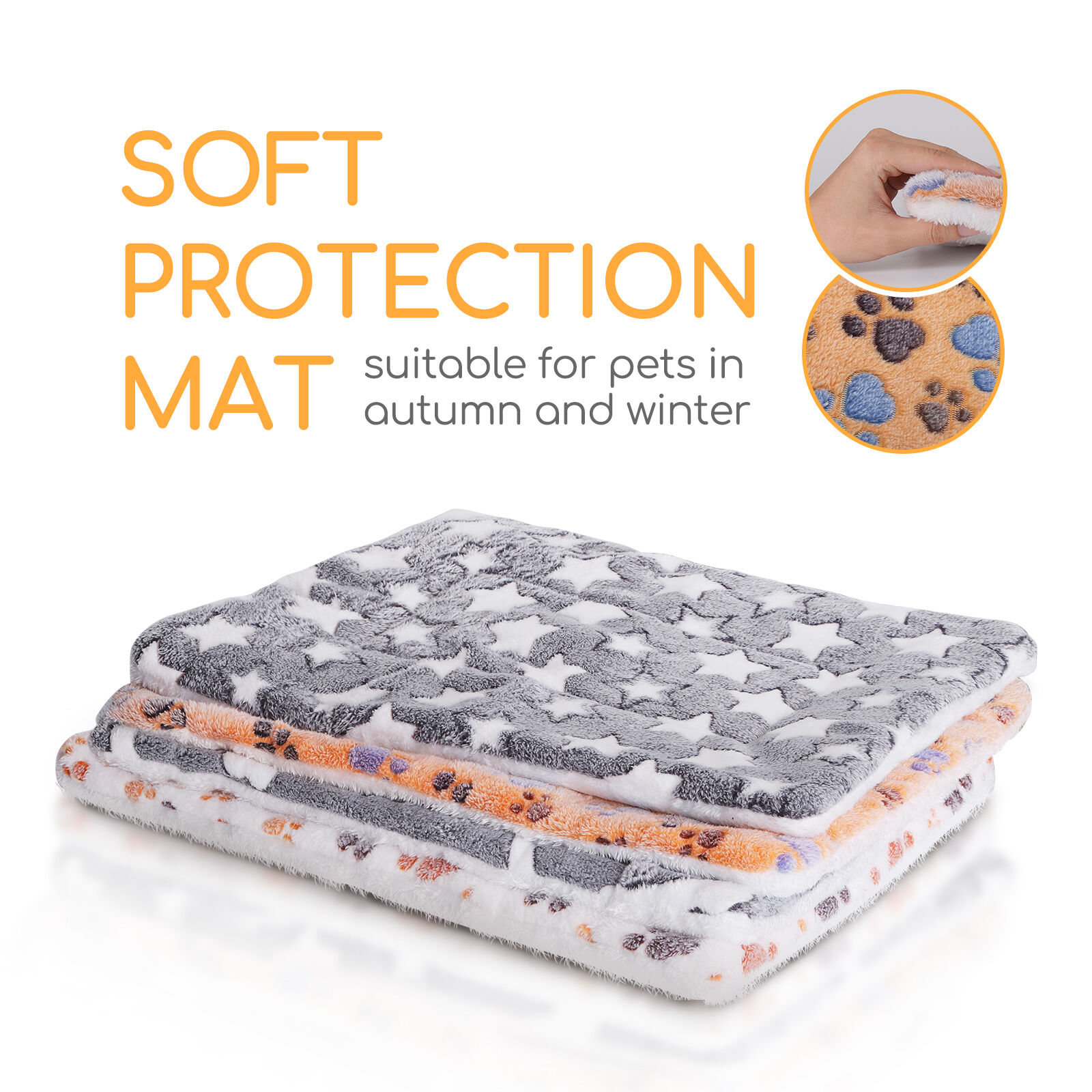 Nobleza Colchoneta para Perros Cama, Esterilla Gruesa para Perros y Gatos, Mascotas Manta Grande Colch&oacute;n de Franela Reversible Supersuave, Pata Almohadilla Coj&iacute;n C&aacute;lida para Cachorros, L70*W55CM, , large Imagen numero 5