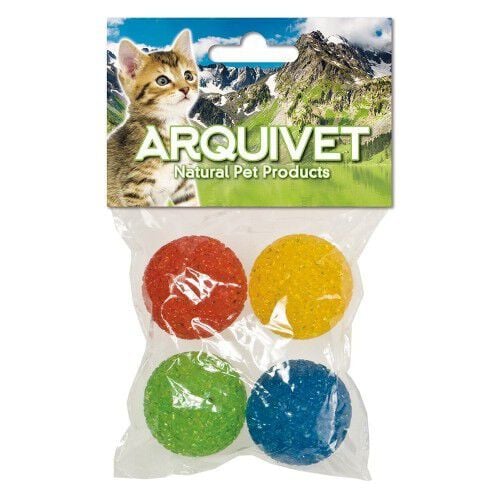 Pack de pelotas de goma redonda para gatos color Variado