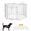 PawHut Parque para Perros de 6 Paneles 60x70 cm Valla para Mascotas Plegable de Pino con Puerta Pies de Goma Antideslizantes y Forma Personalizable para Pasillos Escaleras Blanco, , large indicador imagen numero 3