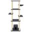 vidaXL Rascador para gatos con postes de sisal gris oscuro 154 cm, , large indicador imagen numero 2