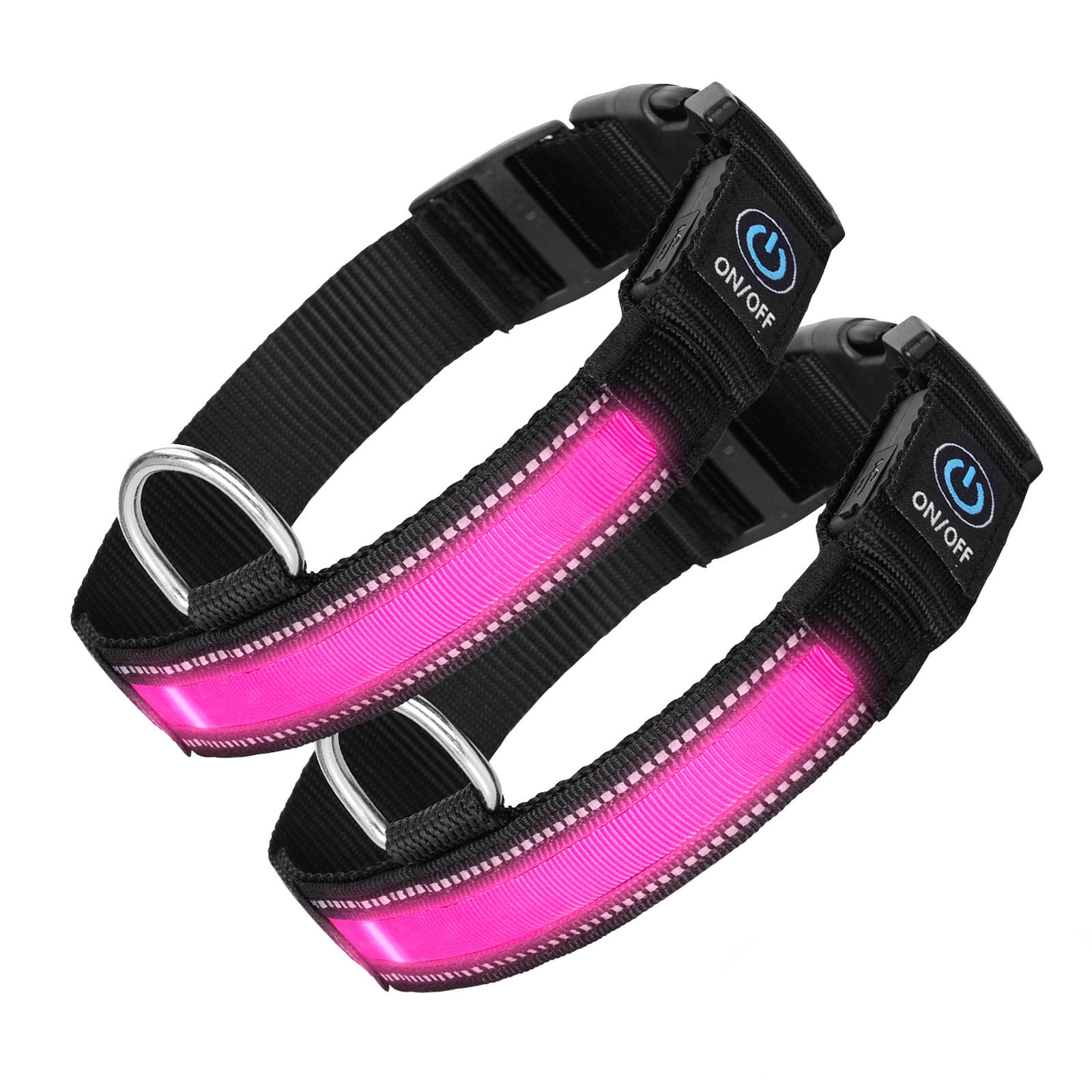 Nobleza - 2Pack Collares LED para perros, Collar Luminoso Perro de Mascota 3 Modos Collar Perro Luz con Recargable y Impermeable, Ajustable Collares LED para Peque&ntilde;os Medianos Perros, , large Imagen numero 1