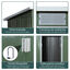 Outsunny Cobertizo de Jardín 280x130x172 cm Base de 3,2 m² Caseta de Exterior Metálica para Almacenamiento de Herramientas con 2 Puertas Correderas y 2 Orificios de Ventilación Verde, , large indicador imagen numero 5