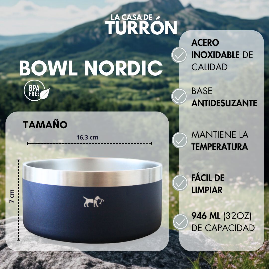 Comedero de acero inoxidable para Perros y Gatos | Acero inoxidable 304, Antideslizante, 946 ml y Varios Colores - La Casa de Turr&oacute;n, , large Imagen numero 2