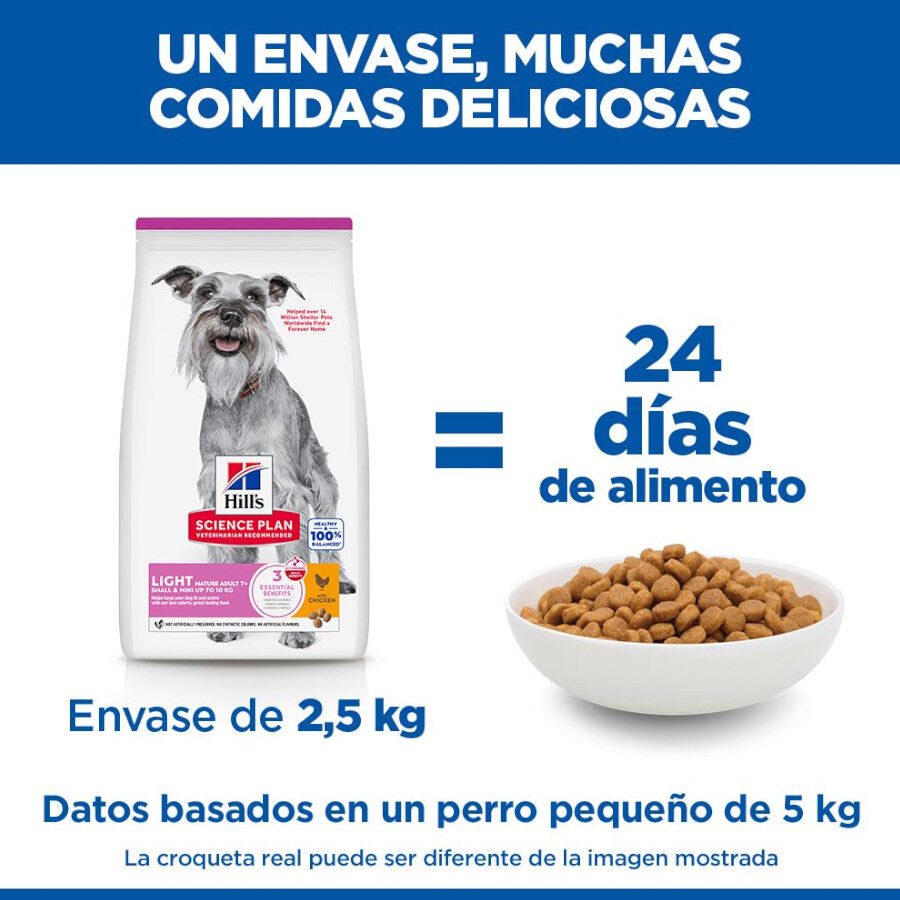 2.5 kg Hill's Science Plan Light Mature Adult small y mini pollo pienso para perros, , large Imagen numero 5