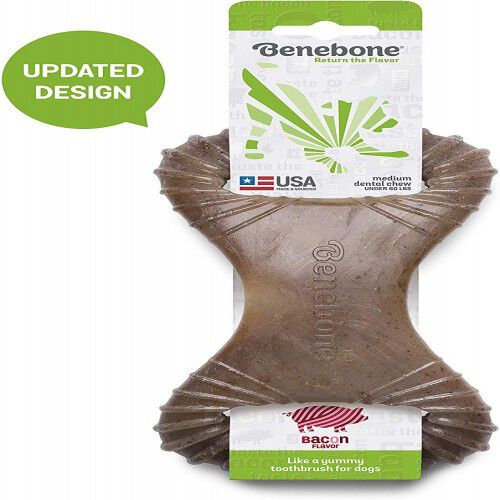 Juguete mordedor Benebone Dental Chew Bacon color Marr&oacute;n, , large Imagen numero 1