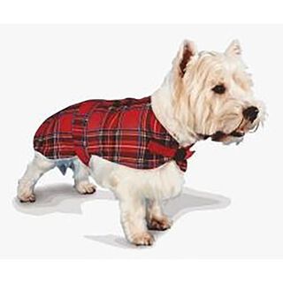 Abrigo para perros con estampado escocés color Rojo