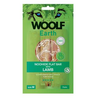 Woolf Earth Noohide M Barrita Plana Con Cordero para perros