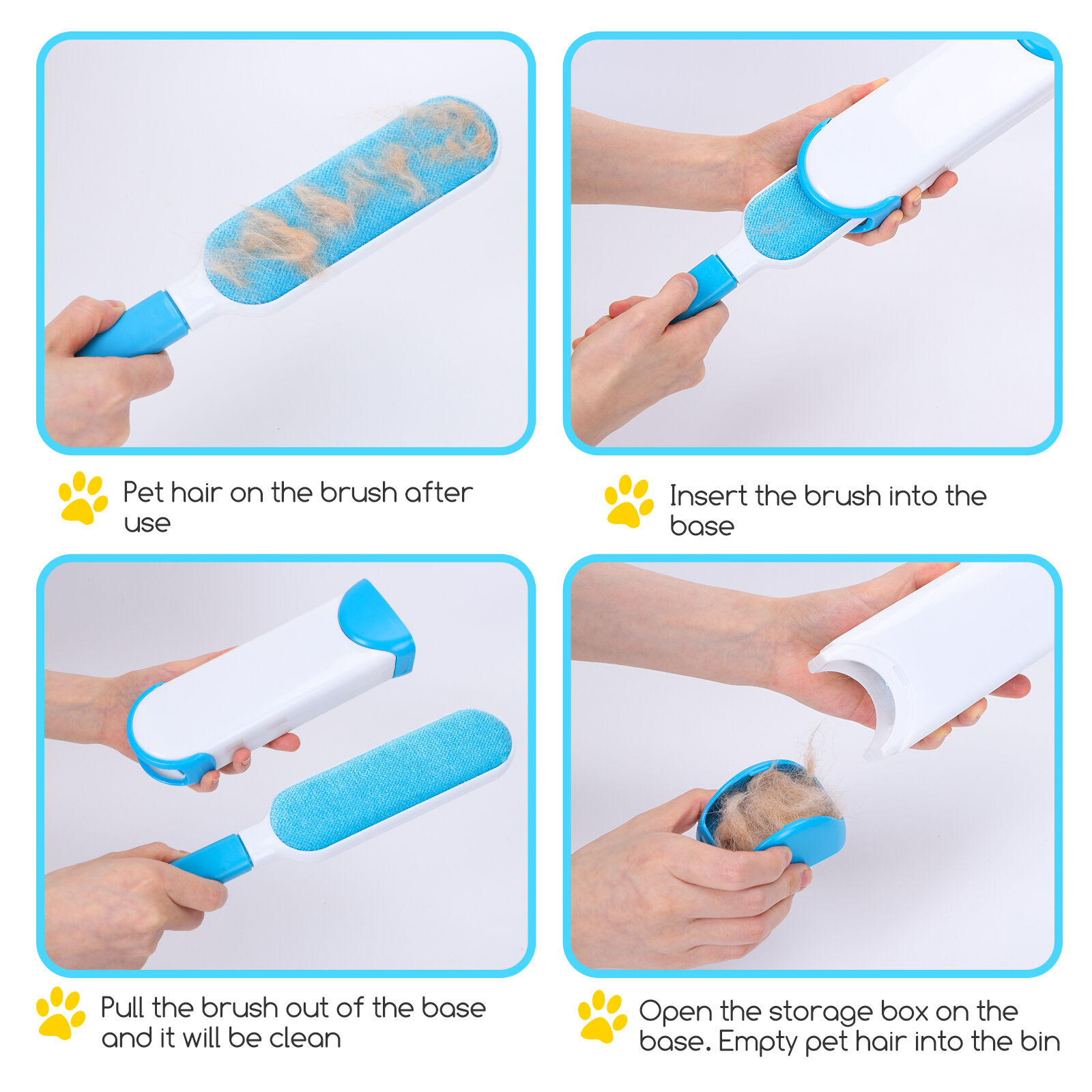 Quitapelos para Mascotas, Removedor de Pelo para Mascotas Cepillo de Limpieza Removedor de Pelaje para Perro y Gato, Lavable y Reutilizable Animales Cepillos Depilaci&oacute;n, , large Imagen numero 4