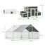 PawHut Conjunto de 1 Gallinero de Madera con Ventana Puerta Nido Bandeja Extraíble 147x93,5x89,5 cm y 1 Gallinero para Exterior Grande de Acero Galvanizado 3x4x2 m, , large indicador imagen numero 3