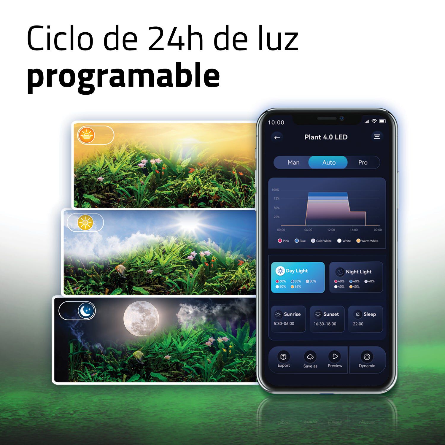 Pantalla de iluminación para plantas de acuario Fluval Plant 4.0 LED w/BT Mesh, 22W, 38.4-63 cm thumbnail