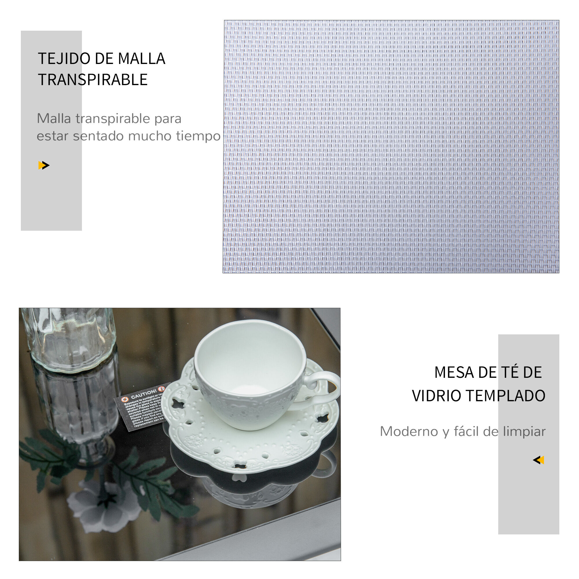 Outsunny Conjunto de Tumbonas Gris, , large Imagen numero 4