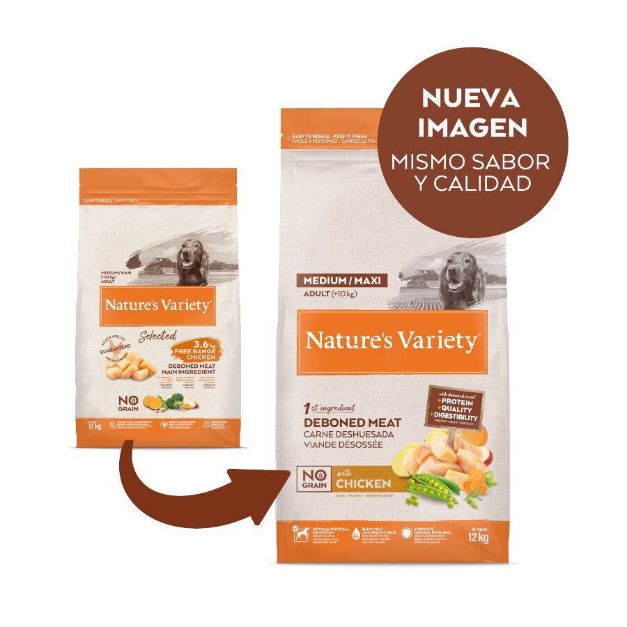 Nature&#039;s Variety No Grain Adult Medium Maxi Pollo pienso para perros thumbnail