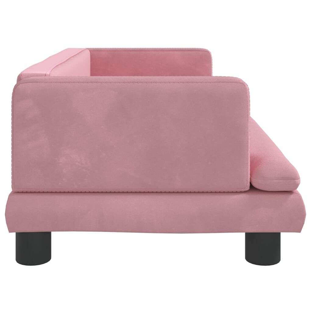 vidaXL Cama para perros de terciopelo rosa 80x45x30 cm, , large Imagen numero 3