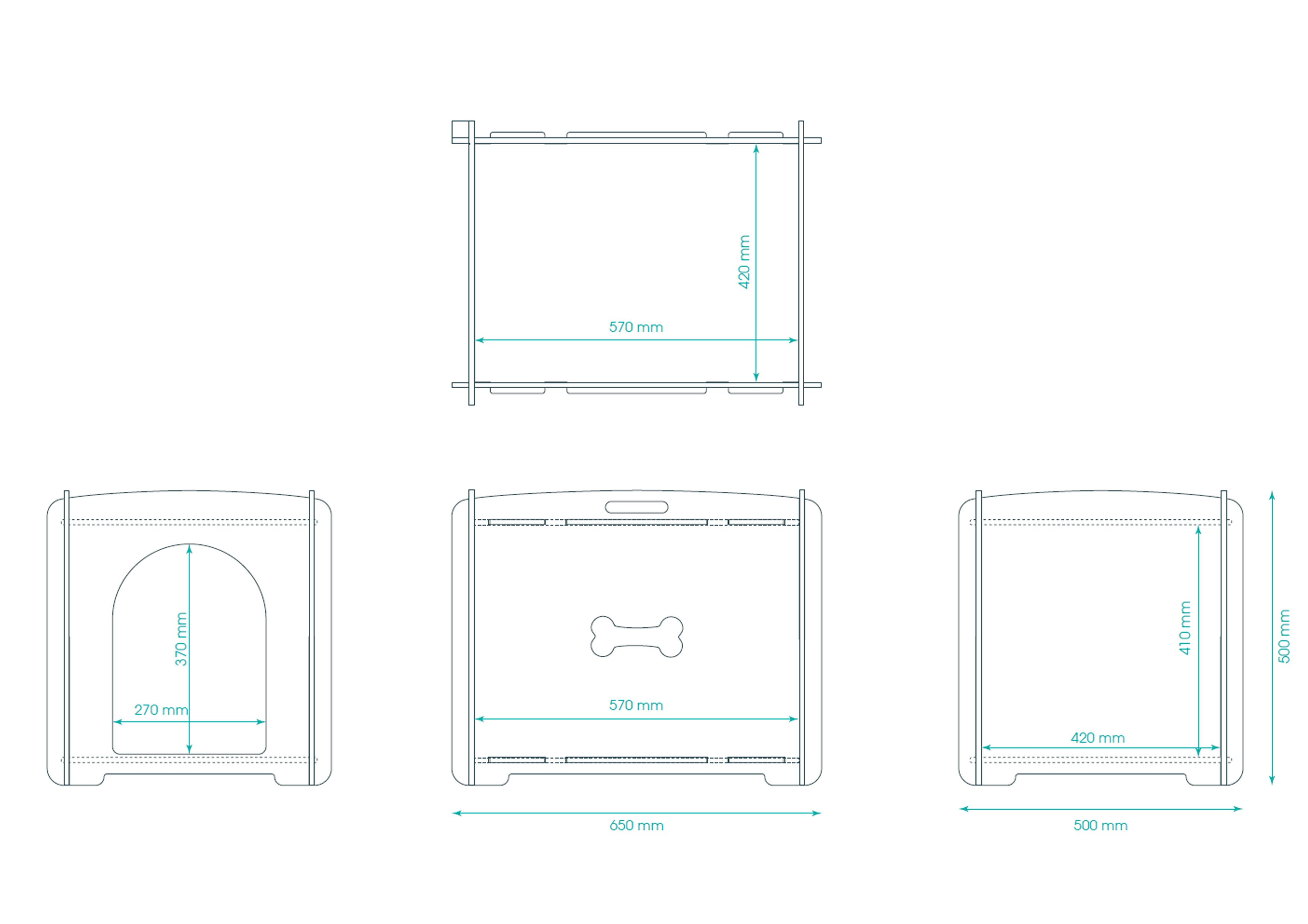 Compact MOB Caseta de madera para Perro thumbnail