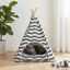 vidaXL Tienda de campa&ntilde;a para mascotas con coj&iacute;n Blanco y gris Cama Casa, , large indicador imagen numero 3