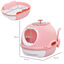 PawHut caja de arena para gatos abatible bandeja extraíble y pala rosa, , large indicador imagen numero 2