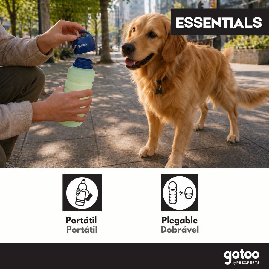 Gotoo Botella Bebedero Port&aacute;til de Silicona Azul y Verde para perros y gatos, , large Imagen numero 4