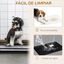 PawHut inodoro de acero inoxidable y madera marrón oscuro y negro para perros, , large indicador imagen numero 5