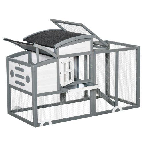 PawHut gallinero abatible de madera para exterior, , large Imagen numero 2