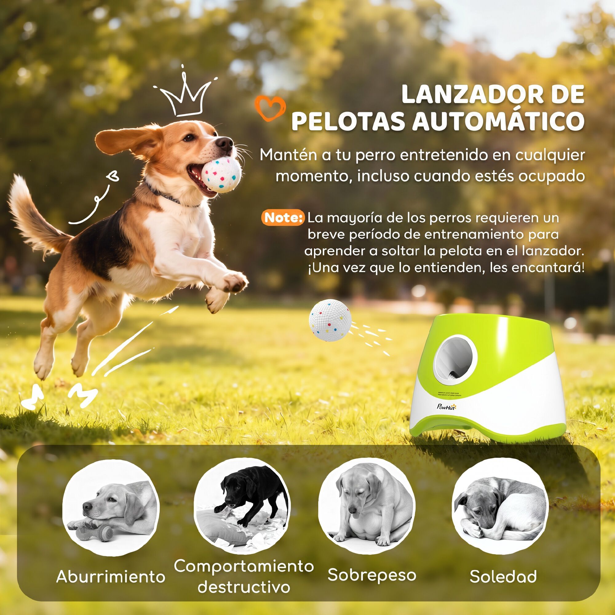 PawHut Lanzador Pelotas Perro Verde, , large Imagen numero 4