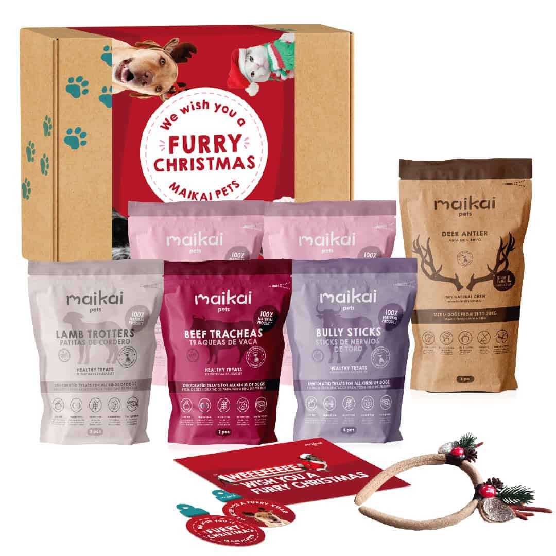 Caja Regalo Navidad - Pack de 5 Mordedores + asta de ciervo para perros, , large Imagen numero 1
