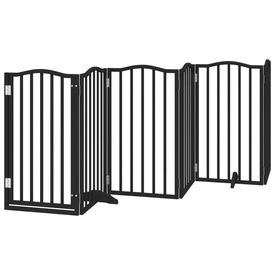 vidaXL Puerta Pegable Negra Madera para Perros