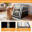 COSTWAY Transport&iacute;n para Perros y Gatos, Jaula para Perros de Aluminio con Cerradura y Separador, Transport&iacute;n de Viaje para Perros Peque&ntilde;os y Medianos, Resistente a Mordeduras (91x65x69,5 cm), , large indicador imagen numero 3
