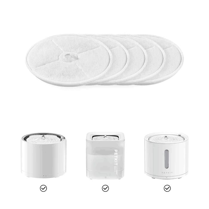 PETKIT Elemento filtrante 3.0, 5 unidades para bebederos 2.0, 3.0 y fuente CYBERTAIL, filtraci&oacute;n reforzada, Compatible con Eversweet Solo SE, Solo 2, 3PRO, 3PRO UVC, , large Imagen numero 2