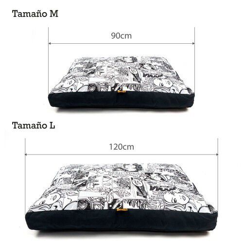 Colch&oacute;n C&oacute;mic para perros color Negro, , large Imagen numero 2