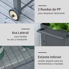 Jardinera elevada de metal con ruedas color Gris, , large image number null