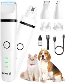 Oneisall Cortadora de pelo silenciosa 4 en 1 para perros y gatos