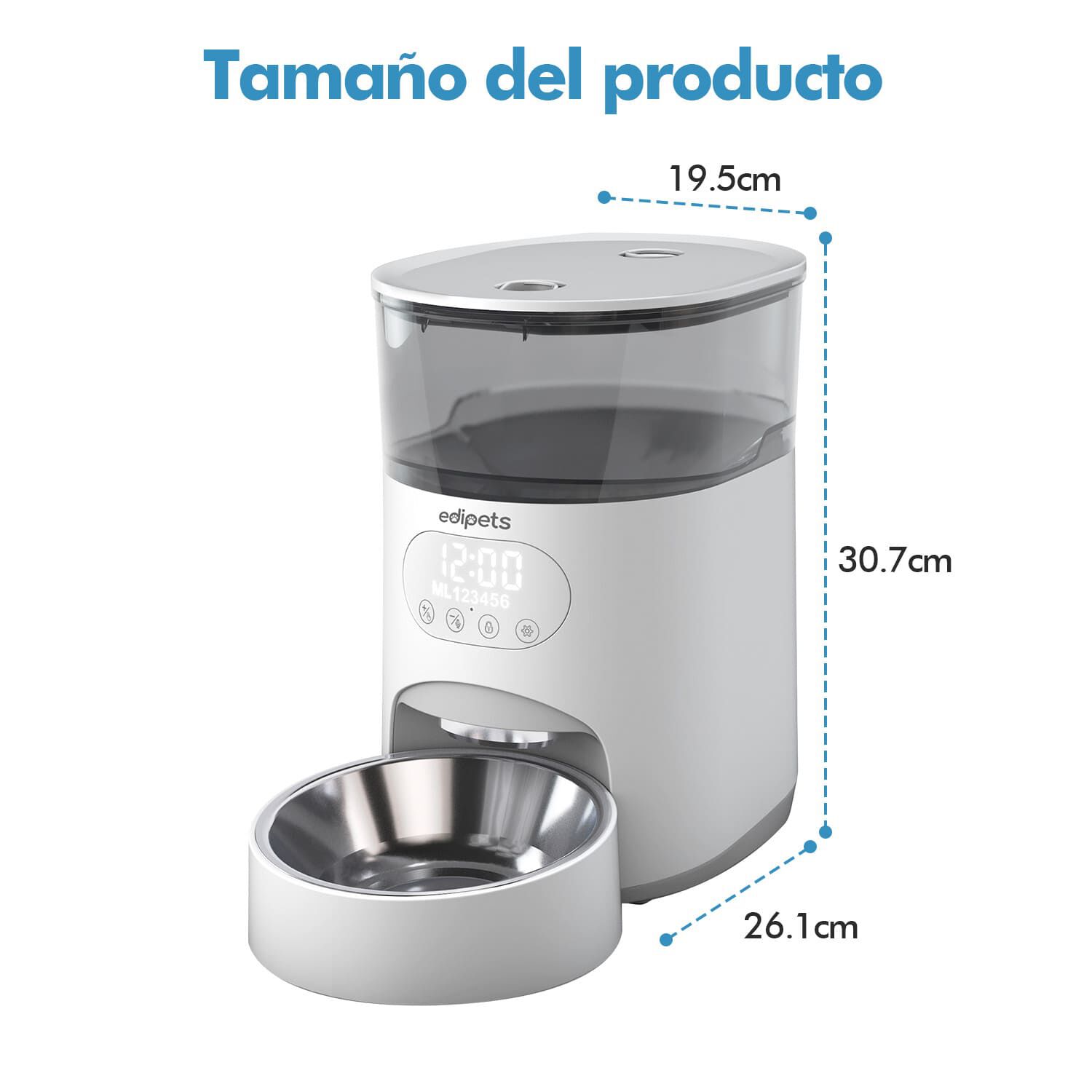 Edipets tolva autom&aacute;tica blanca para perros y gatos, , large Imagen numero 2
