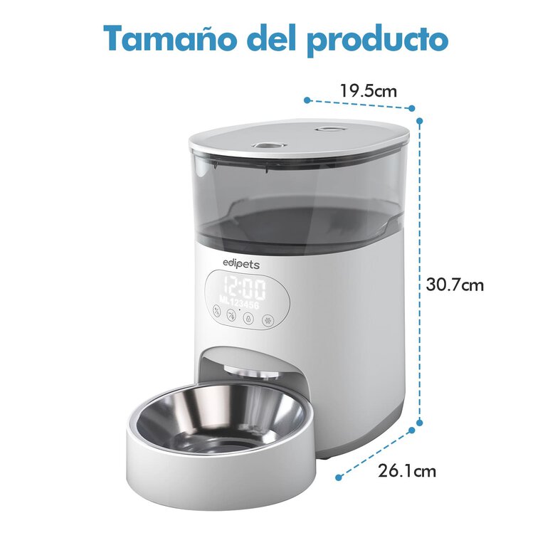 Edipets tolva automática blanca para perros y gatos Tiendanimal