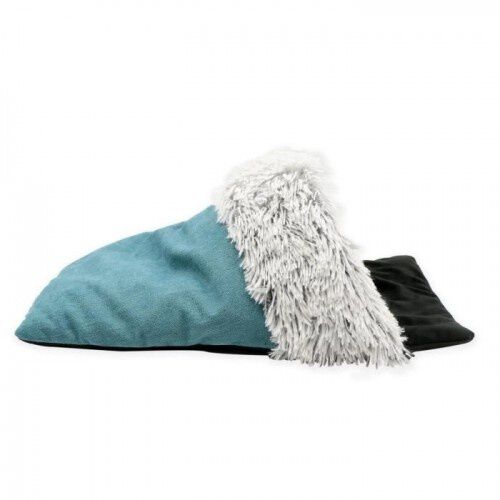 Tyrol cama en forma de calcet&iacute;n de pelo largo celeste para gatos, , large Imagen numero 2