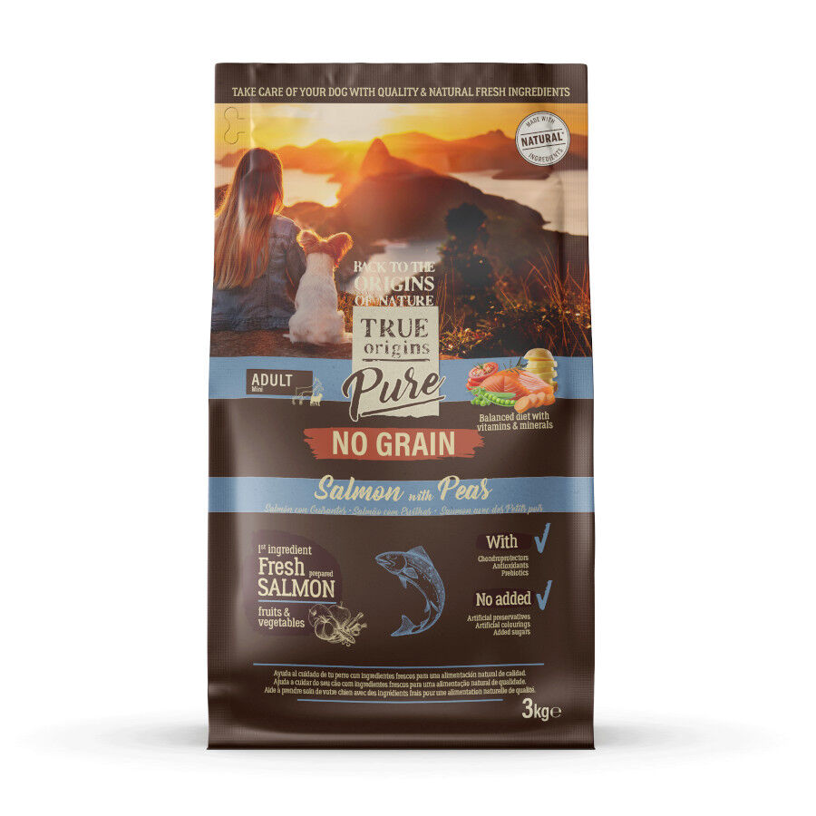 True Origins Pure Grain Free Adult Mini Salmón pienso para perros thumbnail