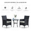 Outsunny Conjunto de Muebles para Jardín Juegos de Muebles de Ratán Incluye 1 Mesa y 2 Sillones con Cojines Estructura de Metal para Terraza Patio Negro, , large indicador imagen numero 4