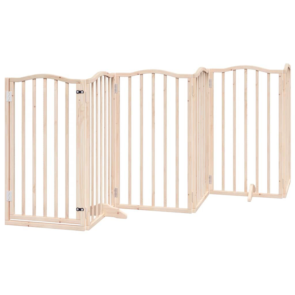 vidaXL Puerta para perros plegable 12 paneles madera de &aacute;lamo 600 cm, , large Imagen numero 5
