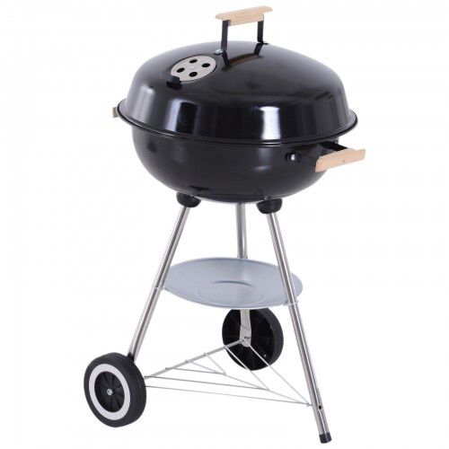 Barbacoa de carb&oacute;n vegetal con ruedas color Negro y Plata, , large Imagen numero 2