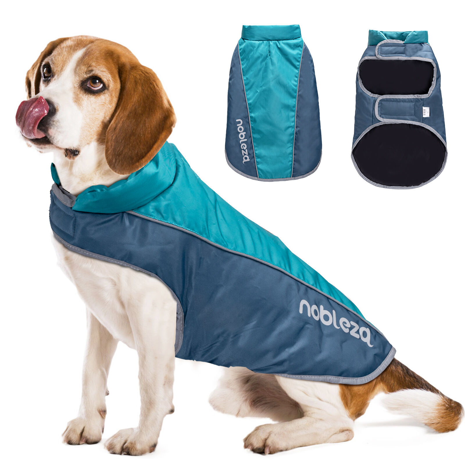 Nobleza Abrigo para Perro Impermeable, Chaquetas Abrigada de Invierno para Perros Mediano Grande, Ropa Reflectante para Perros, Chaleco para Perros Resistente al Viento (Azul, XL), , large Imagen numero 6