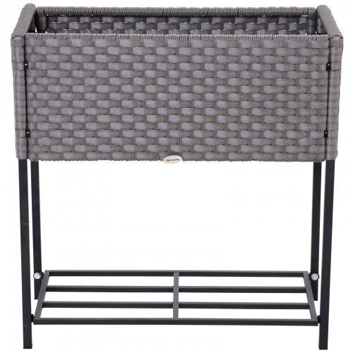 Jardinera rectangular Outsunny para balc&oacute;n color Gris, , large Imagen numero 4