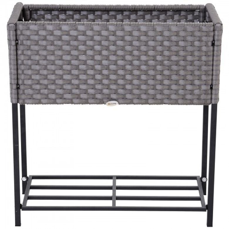 Jardinera rectangular Outsunny para balcón color Gris thumbnail