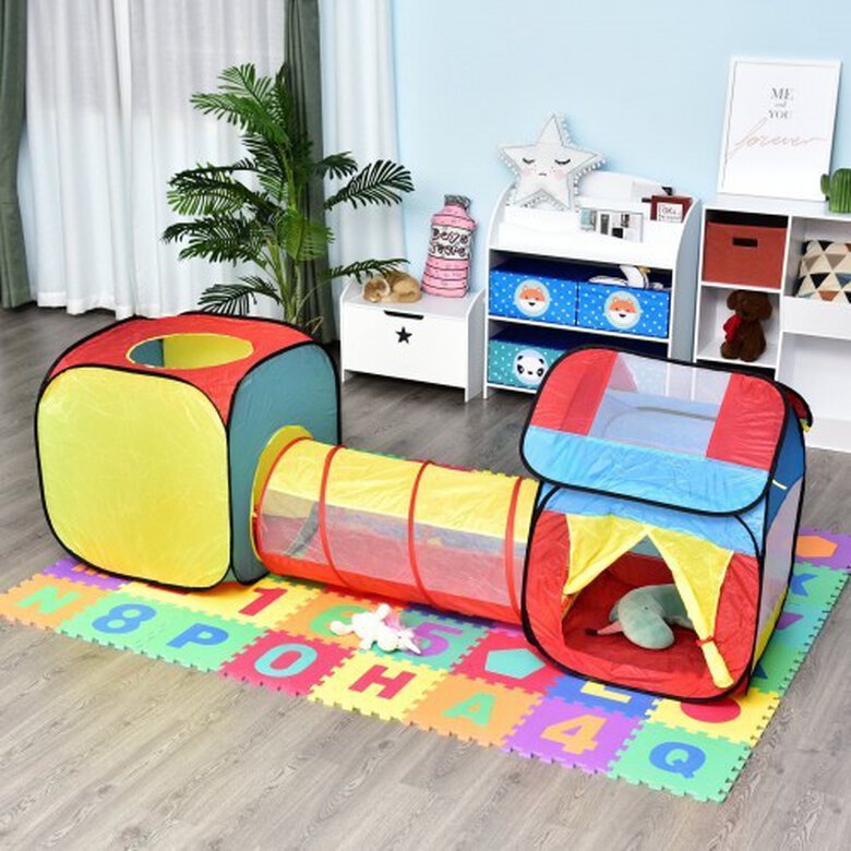 Tienda de campaña con tunel para tí y tu mascota color Multicolor, , large image number null