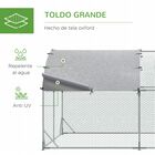 PawHut Gallinero para Exterior Grande Jaula de Acero Galvanizado con Techo de Tela Oxford Corral y Cerradura para 12-18 Gallinas Conejos Aves 5,7x2,8x1,97 m Plata, , large image number null