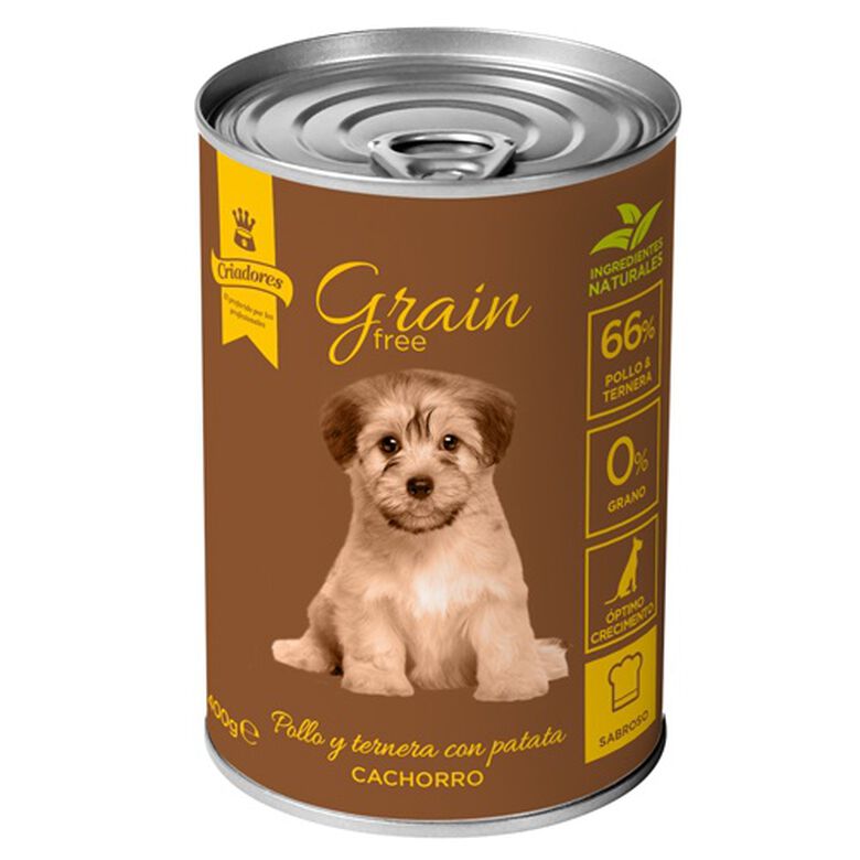 Criadores Grain Free Pollo y Ternera lata para cachorros thumbnail