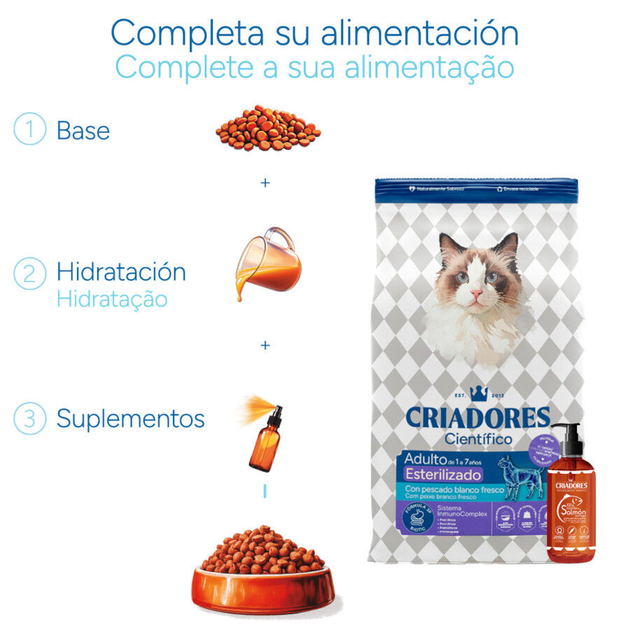 Criadores Cient&iacute;fico Adulto Esterilizado Pescado Blanco pienso para gatos, , large Imagen numero 8